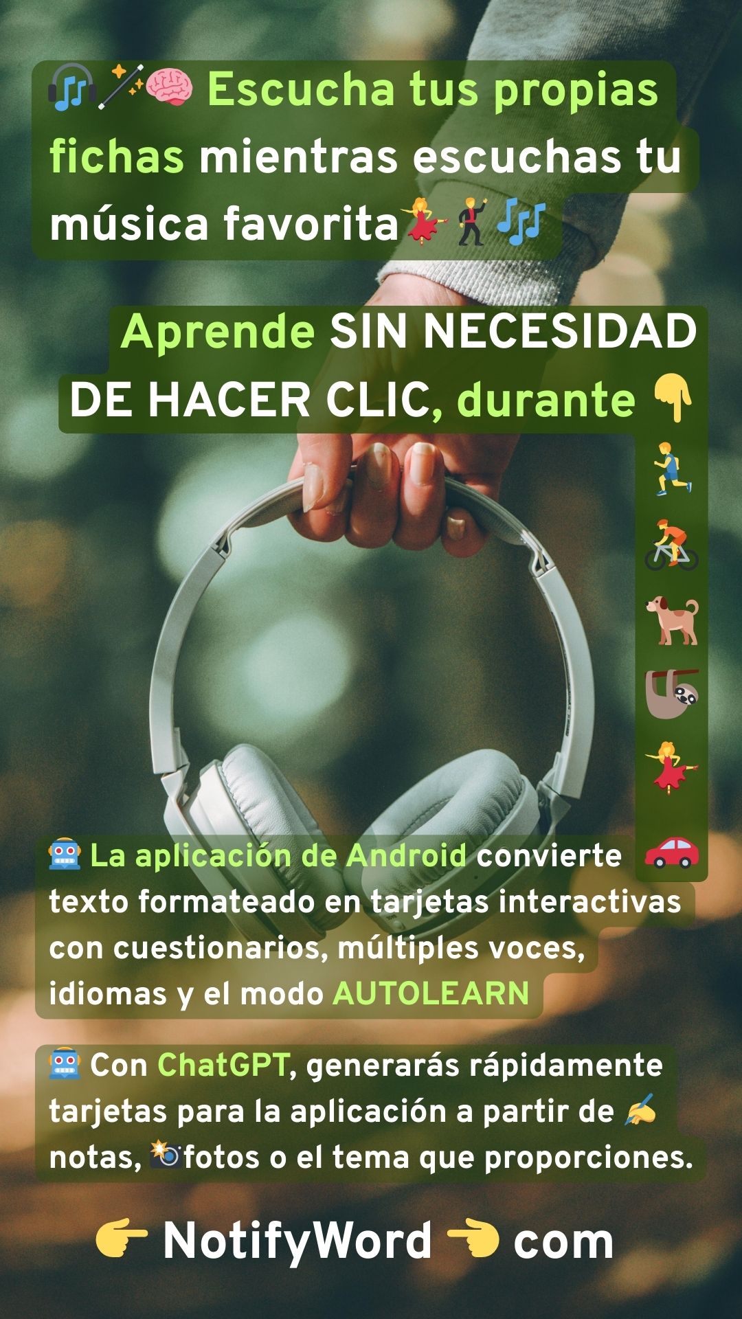 Aplicación de tarjetas de estudio para aprender de diferentes maneras